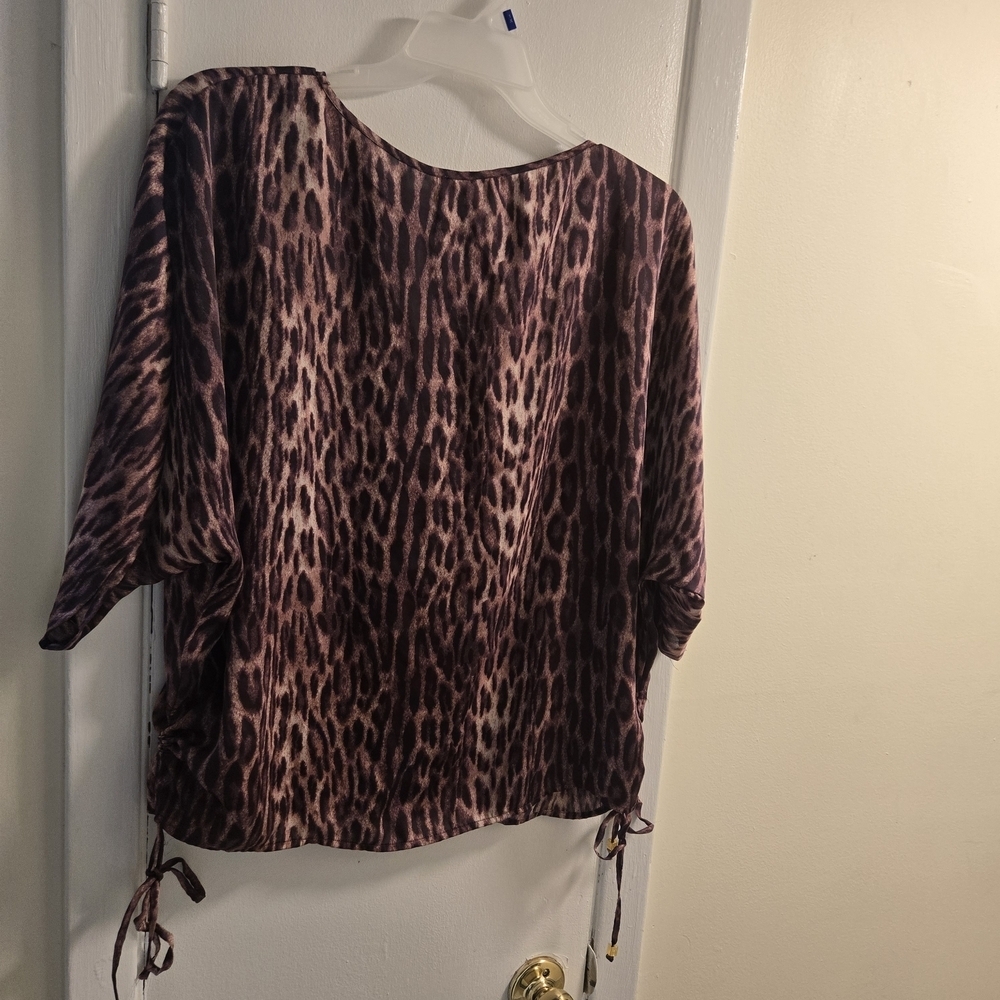 Michael Kors Vintage Grung Animal Print 3/4 Sleeve Blouse  - Size XL - Picture 13 of 13